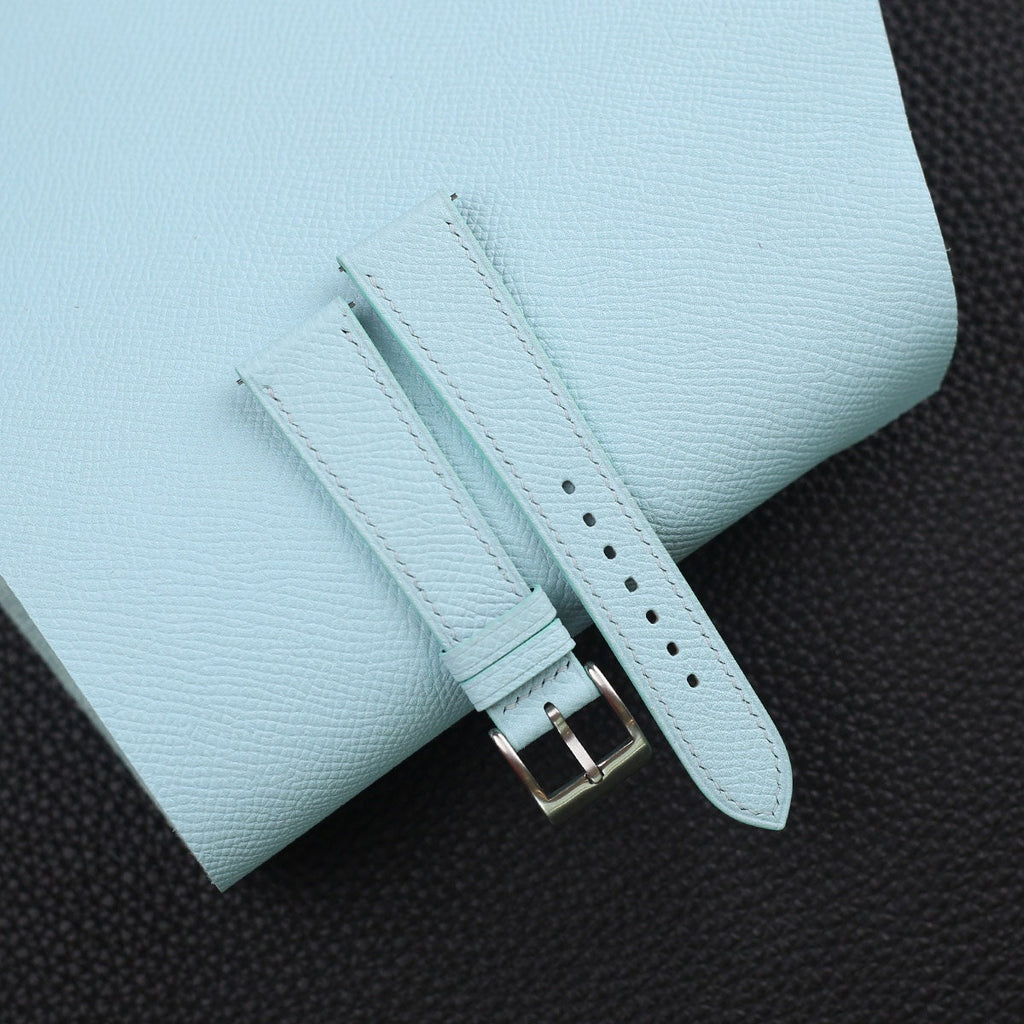 turquoise blue epsom leather watch strap