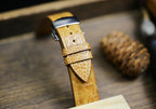 honey ostrich leg leather watch strap