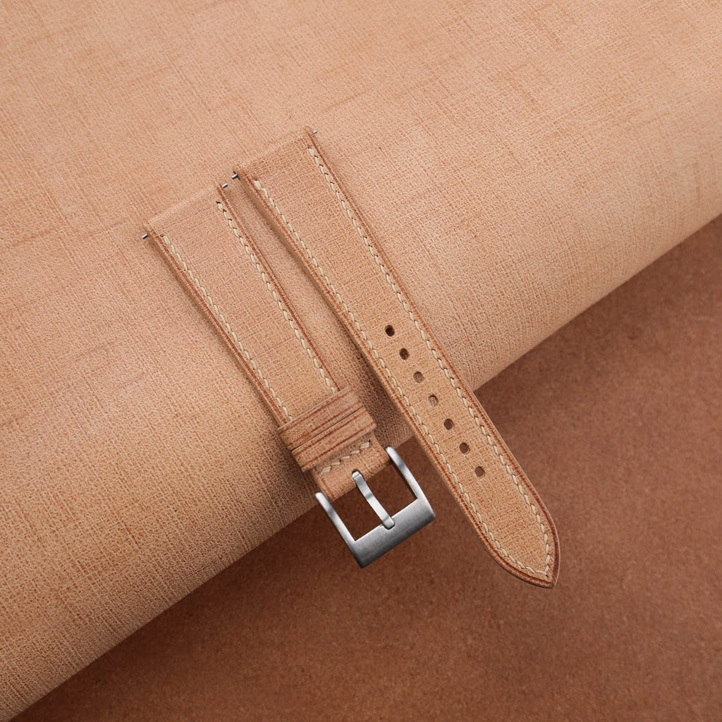 beige babele leather watch strap