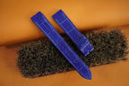 blue alligator leather watch strap