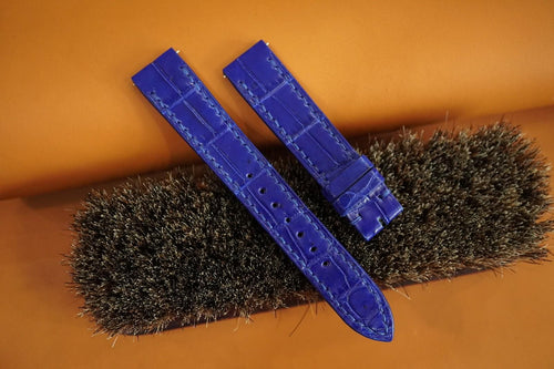 blue alligator leather watch strap