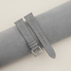 light grey suede leather watch strap