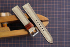 cream canvas leather watch strap