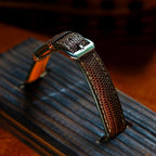 brown lizard leather watch strap