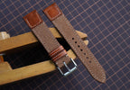brown canvas leather watch strap