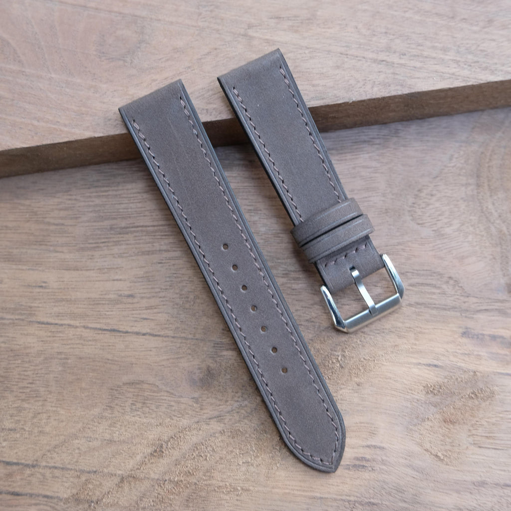 dark brown nubuck leather watch strap