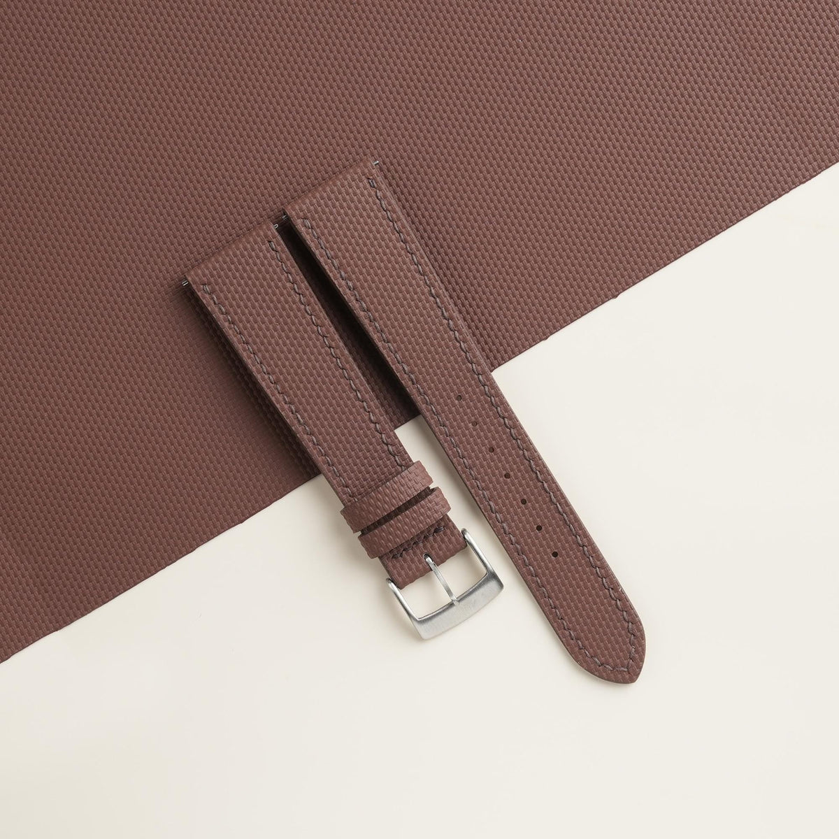 dark brown sailcloth rubber leather watch strap