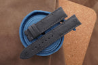dark gray ostrich leather watch strap