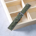olive green ostrich leg leather watch strap