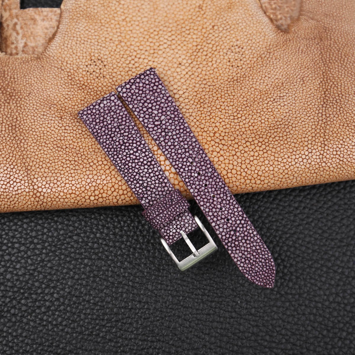 violet stingray leather watch strap