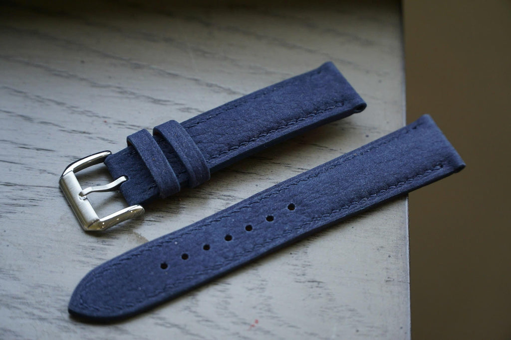 dark blue nubuck leather watch strap