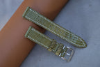 olive lizard leather watch strap