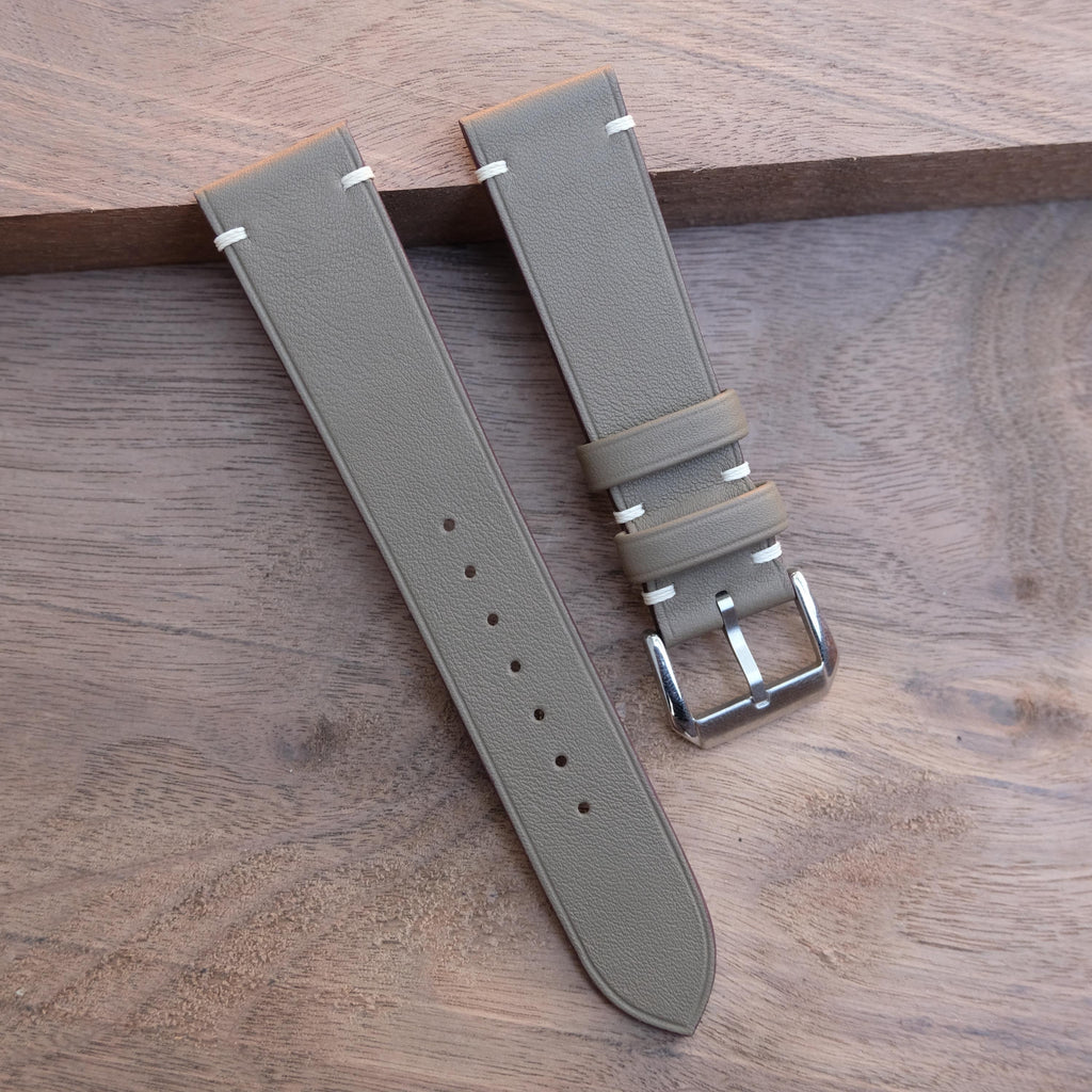 taupe swift leather watch strap