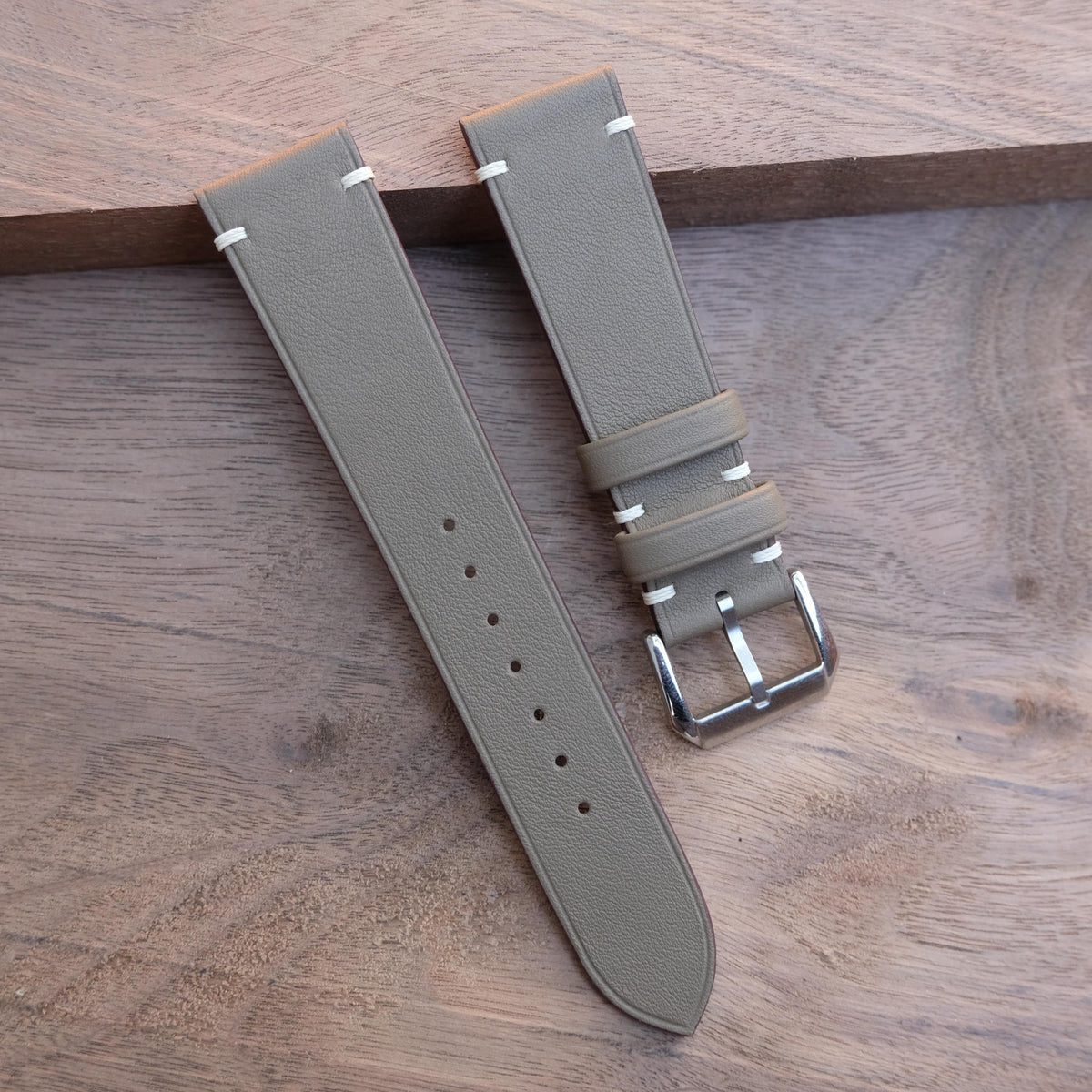 taupe swift leather watch strap