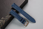 navy blue nubuck leather watch strap