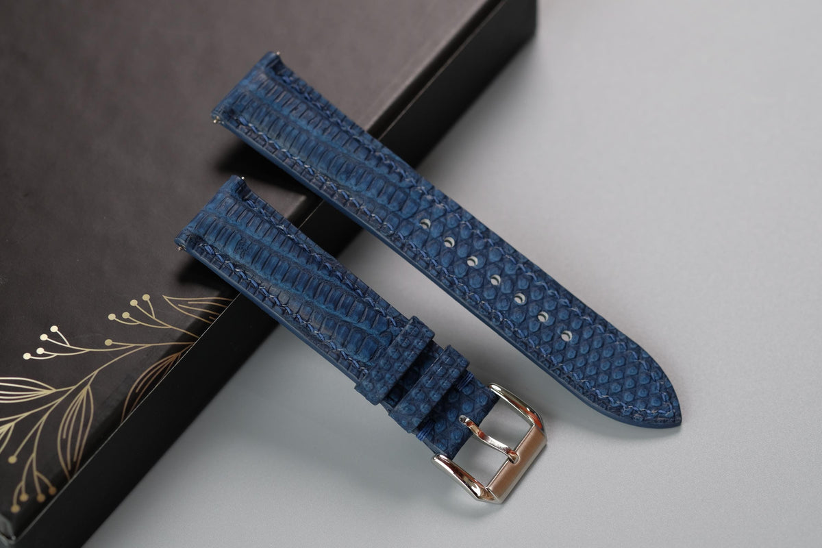 navy blue nubuck leather watch strap