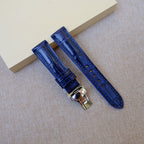 blue alligator leather watch strap