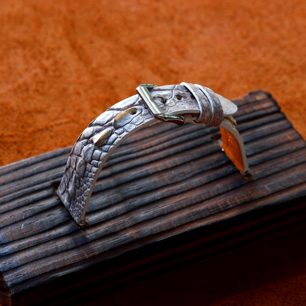 ivory alligator leather watch strap