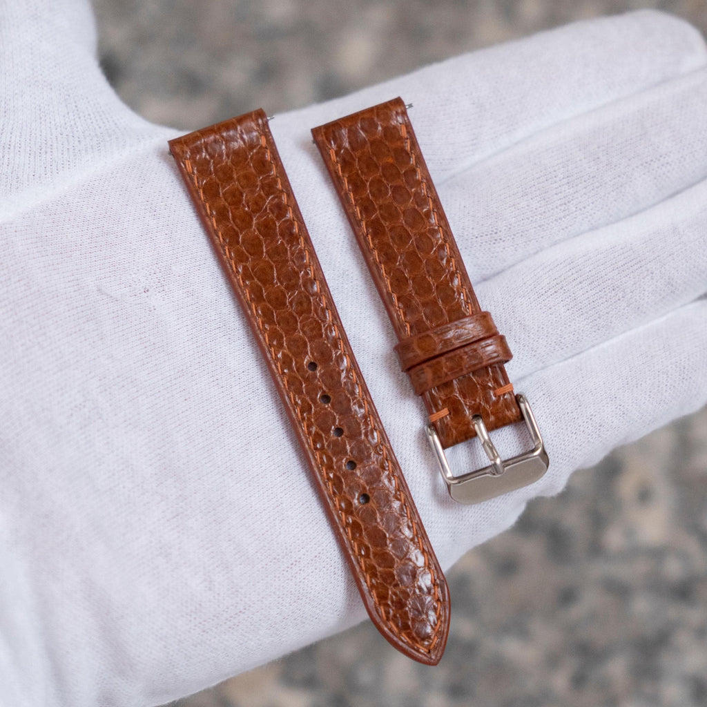 brown sea snake leather watch strap