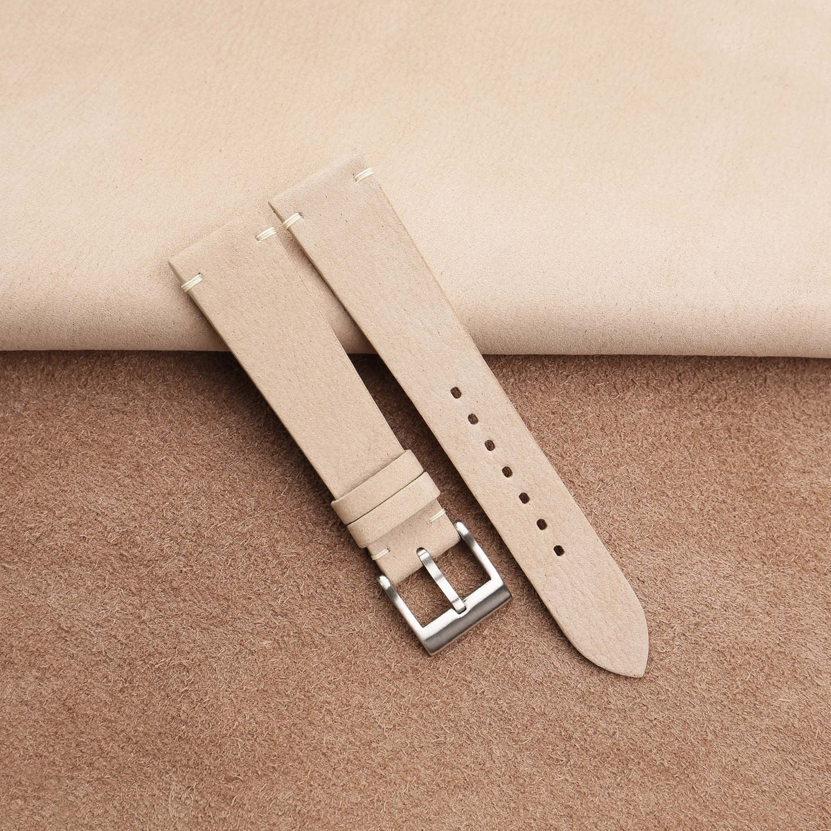 cream nubuck leather watch strap