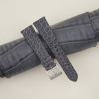 stone grey & grey alligator leather watch strap
