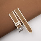 brown & white epsom leather watch strap