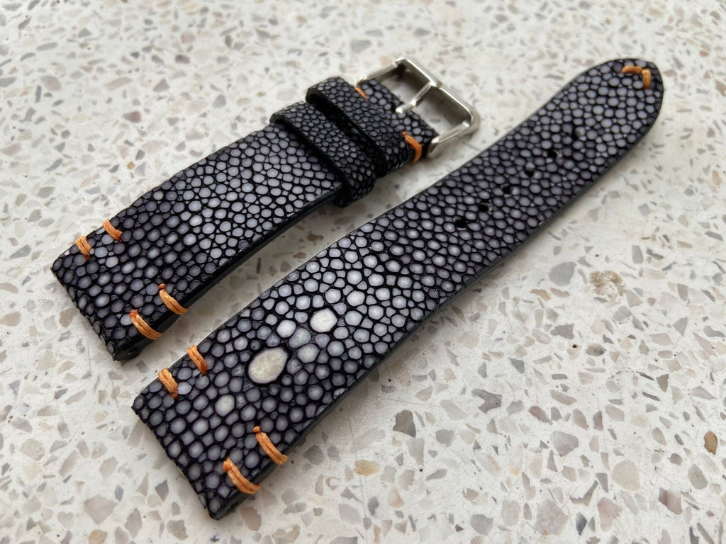 violet black stingray leather watch strap
