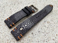 violet black stingray leather watch strap