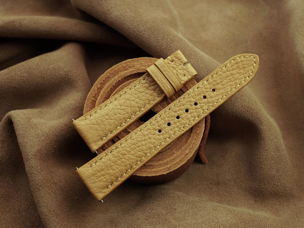 tan brown togo leather watch strap