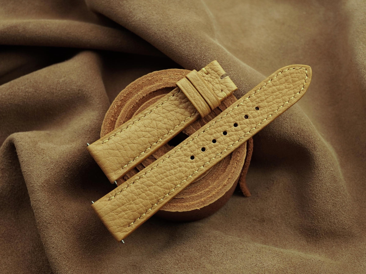 tan brown togo leather watch strap
