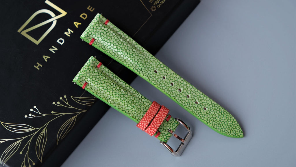 light green stingray leather watch strap