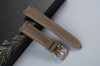 gray suede leather watch strap