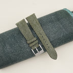 moss green stingray leather watch strap