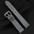 grey babele leather watch strap