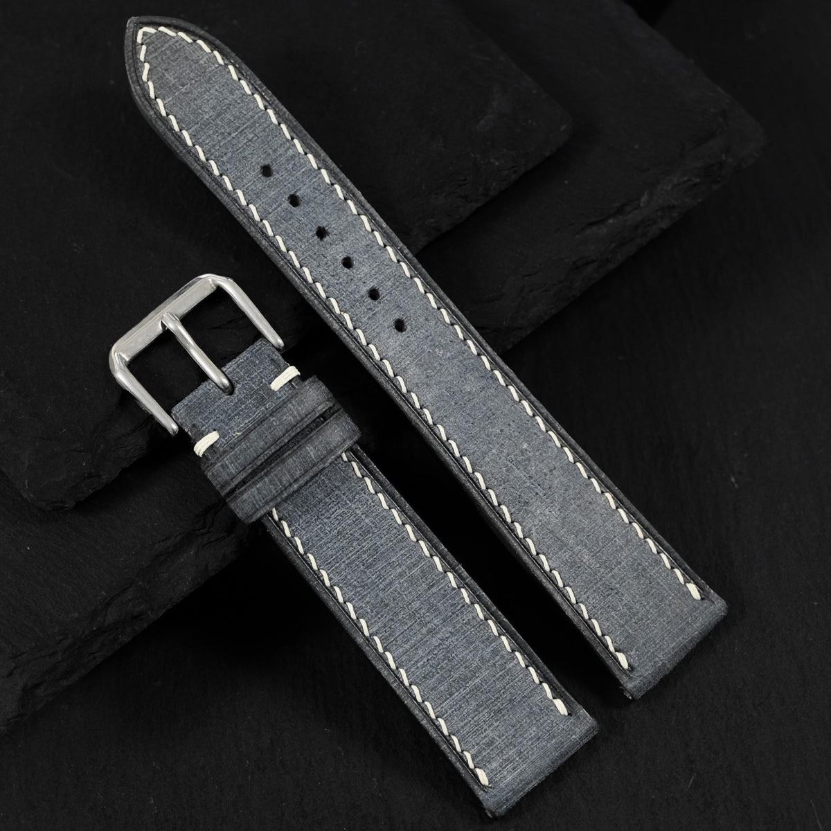 grey babele leather watch strap