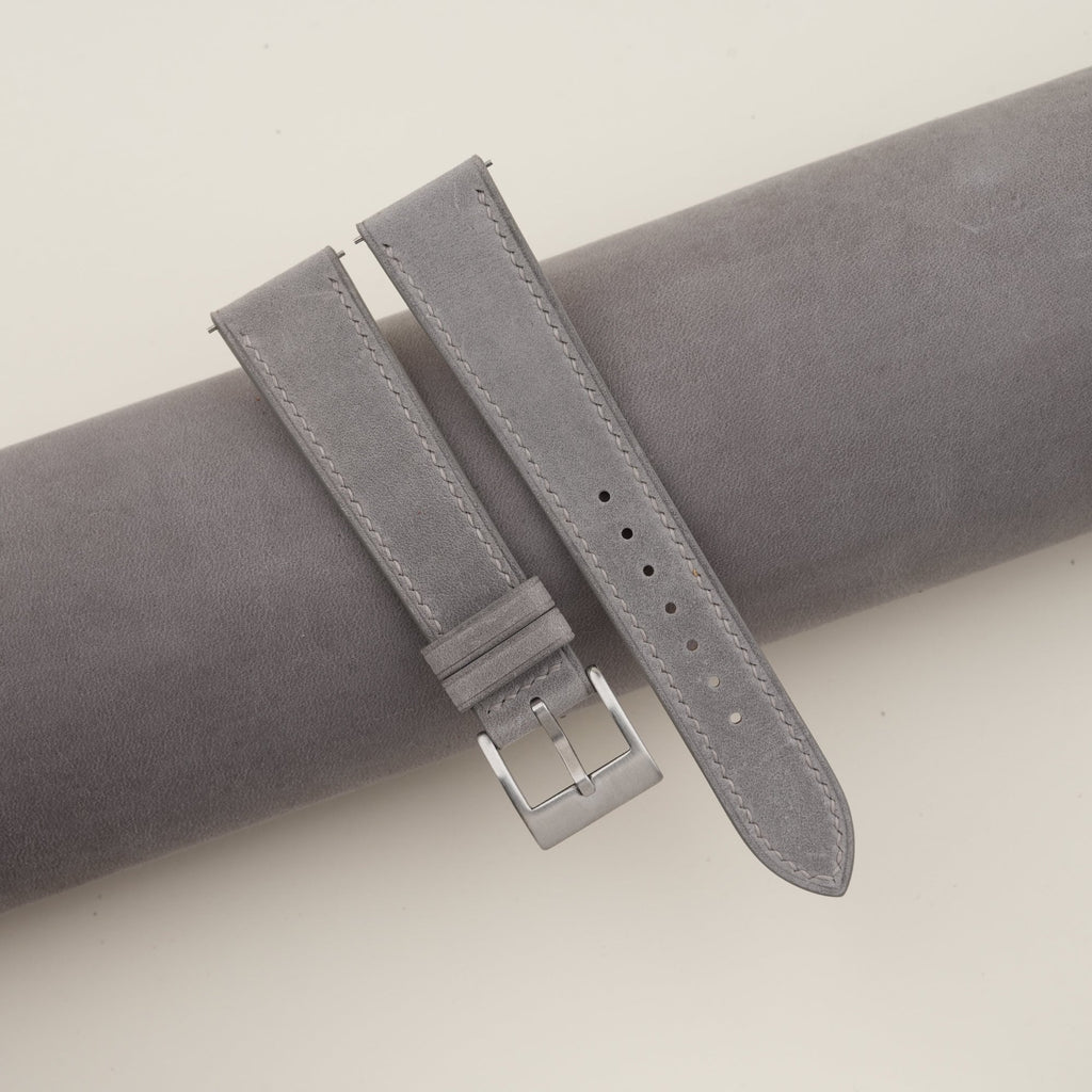 grey nubuck leather watch strap