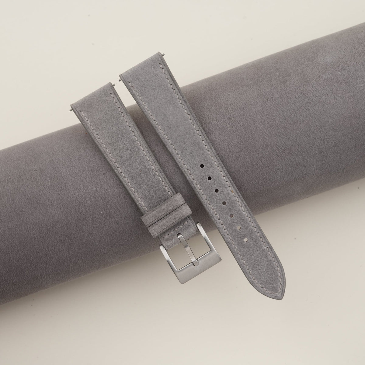 grey nubuck leather watch strap