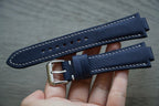 navy blue epsom leather watch strap