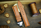 light brown maya leather watch strap