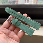 light green suede leather watch strap