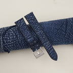 dark blue shark leather watch strap
