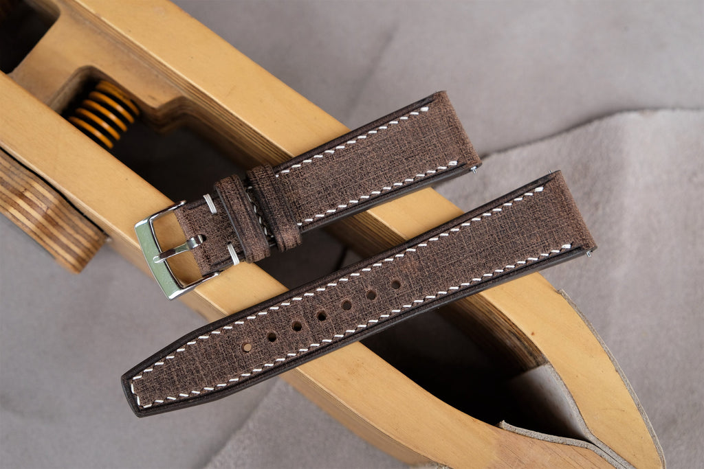 brown babele leather watch strap
