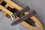 gray brown shark leather watch strap