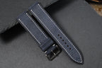 blue gray & black babele leather watch strap