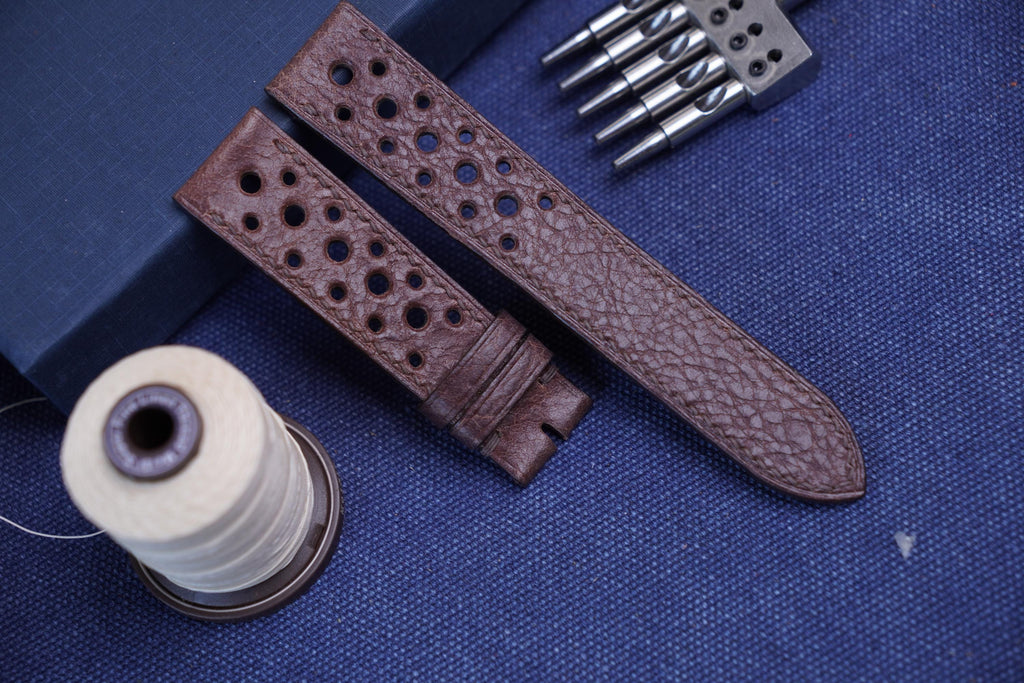 brown vachetta leather watch strap