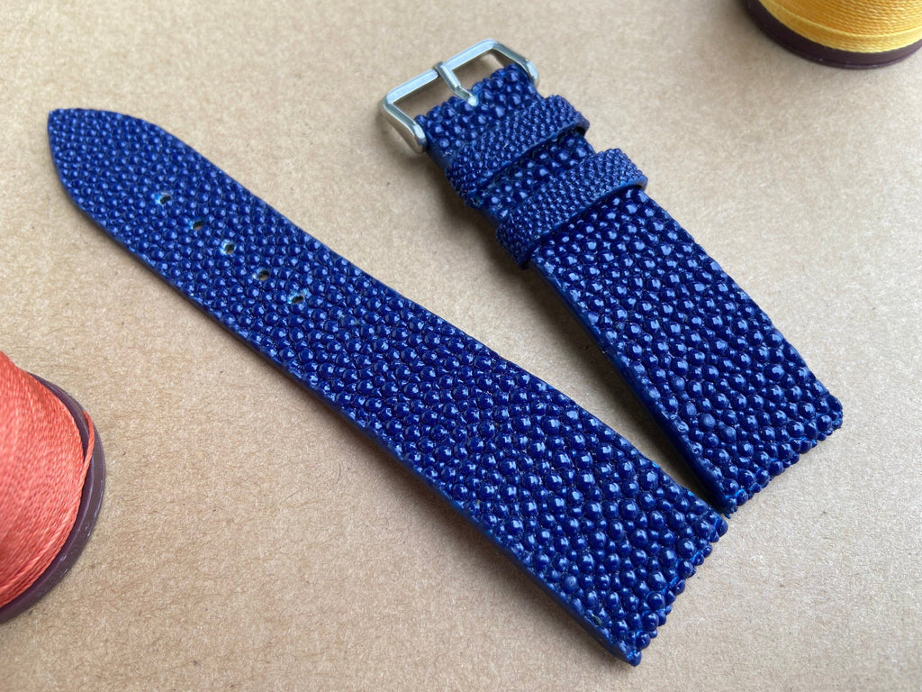 navy blue stingray leather watch strap