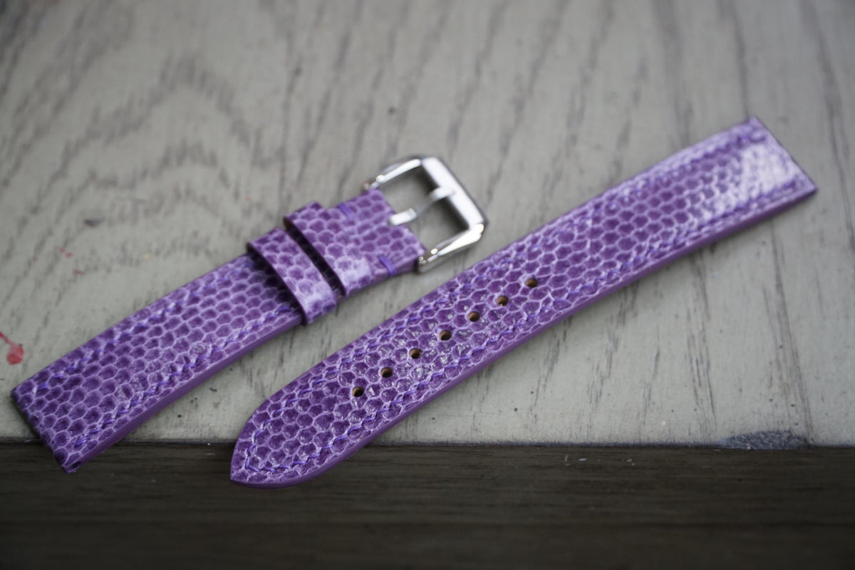 purple sea snake leather watch strap