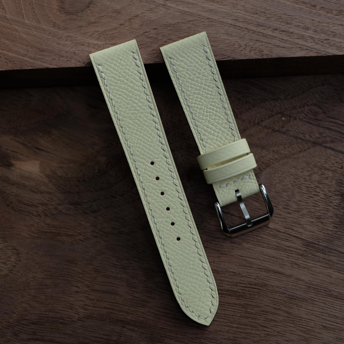 cream epsom leather watch strap