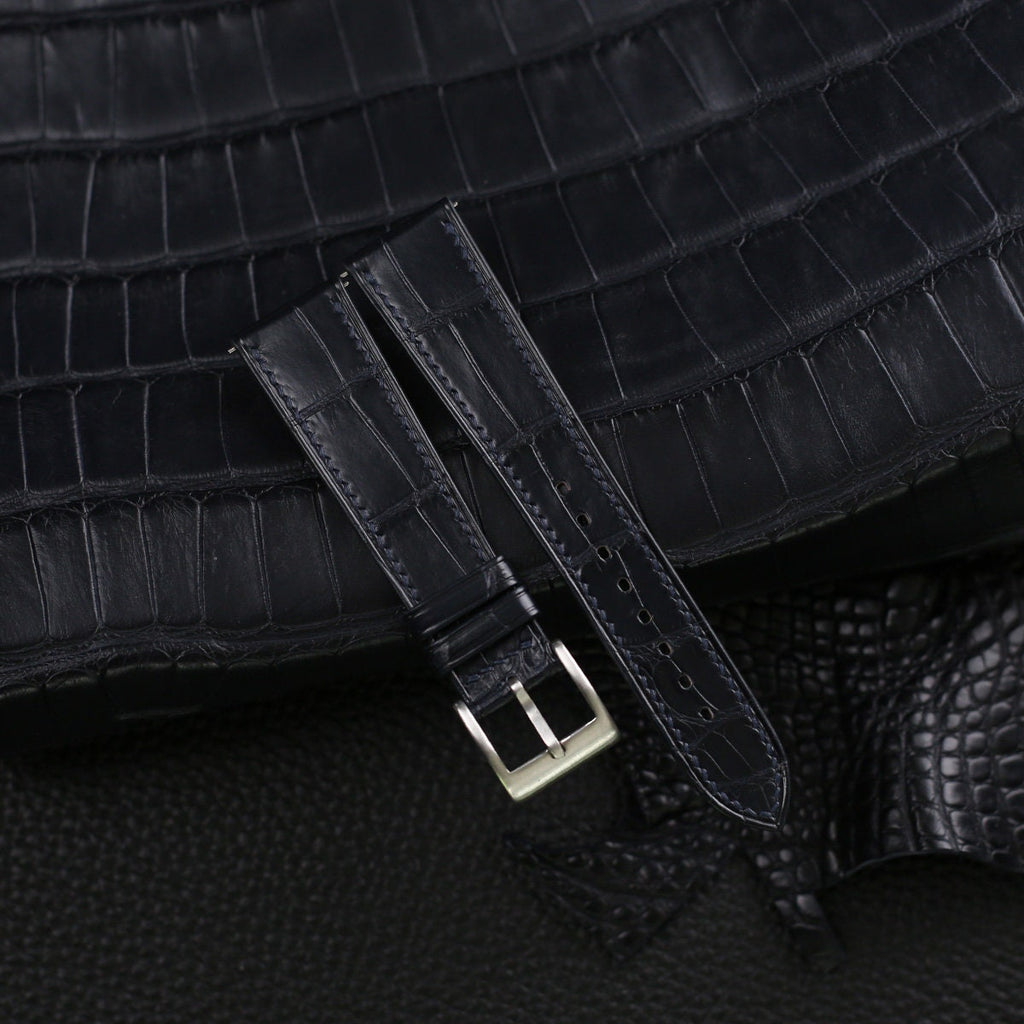 midnight blue alligator leather watch strap