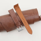 brown lizard leather watch strap